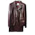 Hermès Skirt suit Dark red Leather  ref.41861