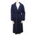 Hermès Trenchcoats Marineblau Wolle  ref.41862