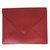 Hermès Envelope Pochette 24 cm em courchevel garance leather Vermelho Verde Couro  ref.41866
