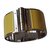 Hermès ampio bracciale HERMES in semplice smalto XL Giallo Metallo  ref.42207