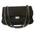 Chanel Classic medium à rabat porté épaule Coton Noir  ref.42937