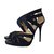 Jimmy Choo Sandals Black Blue Leather Patent leather  ref.43049