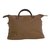 Balenciaga Couro x Nylon Travel Bag Handbag Castanho escuro  ref.43143