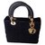 Lady Dior Christian Dior Handbags Black Deerskin  ref.43798