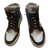 Hogan Sneakers Black White Grey Leather Deerskin  ref.43934