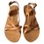 Ancient Greek Sandals Sandales Cuir Noisette  ref.44226