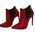 Yves Saint Laurent Ankle Boots Red Leather  ref.44294