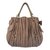 Miu Miu Plissé Vitello Shopping Bag Beige Leather  ref.44648