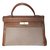 Kelly Hermès Handbags Beige Cream Leather Cloth  ref.45243