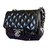 Chanel Mini borsa con patta Nero Pelle verniciata  ref.45447