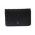 Wallet On Chain Chanel Handbags Black Leather  ref.45684