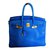 Birkin Hermès Handtasche Blau Leder  ref.46374