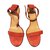 Hermès sandali Arancione Velluto  ref.47338