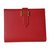 Hermès carteras Roja Cuero  ref.47497