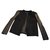 Maje Antilope Jacket Black Leather Cashmere Wool  ref.47842