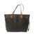 Louis Vuitton Neverfull MM Monogramm Brown Leather Cloth  ref.48049