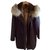 Yves Salomon Coats, Outerwear Dark grey Fur  ref.48297