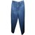 Chanel Pantalones, polainas Azul marino Algodón  ref.48338