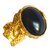 Famoso anillo artístico de Yves Saint Laurent Negro Metal  ref.48376