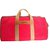 Lancel Travel bag Red Leather Cloth  ref.48583