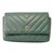 Chanel Small Chevron Wallet On Chain Green Leather  ref.49022