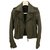 Balenciaga Biker jacket Khaki Leather  ref.49041