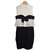 Vestido lápiz negro y crema de Chanel Crudo Seda Lana Nylon  ref.49126