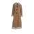 Kenzo Floral Embroidery Fur Trim Long Coat Caramel Synthetic  ref.49482