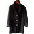 inconnue Manteau en lainage noir avec franges et boutons originaux Laine  ref.50561