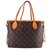 Louis Vuitton Neverfull PM Brown Leather Cloth  ref.51217