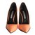 GIANMARCO LORENZI Patent Leather High Heeled Pumps Orange Coral  ref.51259