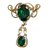 Vintage Pins & brooches Golden Green Silver Vermeil  ref.51351
