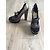 Décolleté Barbara Bui in Camoscio Nero e Pelle Iridescente Grigia 37.5IT Grigio - vista 4