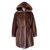 inconnue Manteau / duffle coat mi-long fourrure capuche Marron  ref.51450