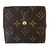 Louis Vuitton porte-monnaie Toile Marron foncé  ref.51828