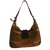 Fendi Calfskin Leather Shoulder Bag Brown Beige Dark brown Pony-style calfskin  ref.51903