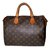 Louis Vuitton vintage Speedy 30 Brown Orange Leather Cloth  ref.52382