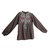 Blusa Smock Antik Batik de Algodón con Escote Bordado Marrón Castaño Multicolor