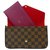 Louis Vuitton Clutch bags Dark brown Leather Cloth  ref.52726