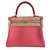 Hermès Kelly 25 Rosa Couro  ref.52903