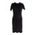 Balenciaga Kurzärmliges schwarzes Kleid Wolle Strahl  ref.52953