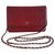 Chanel Camelia Wallet an der Kette Rot Leder  ref.54060