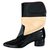 Chanel Ankle Boots Black Beige Patent leather Lambskin  ref.54062
