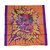 Hermès Bufandas de seda Naranja Púrpura  ref.54370