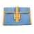 Hermès Jige Cuir Tissu Bleu Caramel  ref.54825