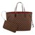 Louis Vuitton Neverfull bag damier GM Brown Leather  ref.55045