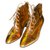 Yves Saint Laurent Stiefeletten Golden Leder  ref.55124