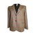 Hermès Blazer - veste longue Cachemire Laine Marron Rouge Vert  ref.55233