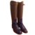 Hermès Jumping bicolor boots Blue Caramel Leather  ref.55330