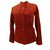 Hermès Veste casaque en veau Cuir Rouge  ref.56137